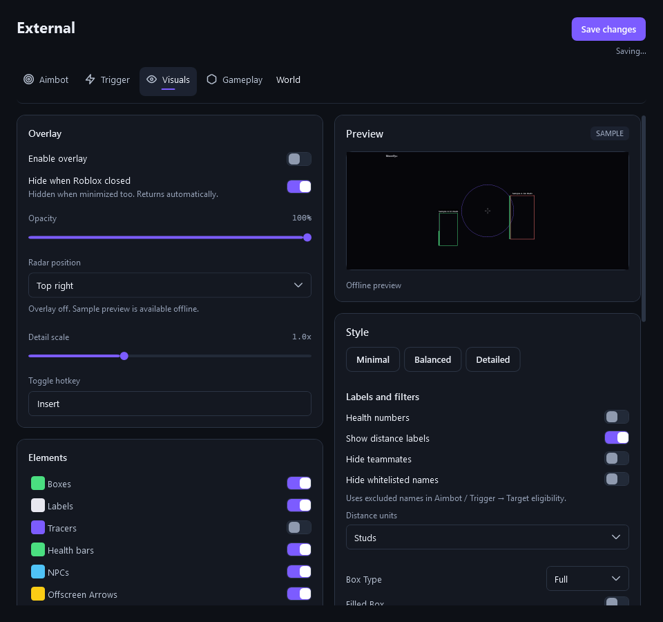 Moonifyu desktop app showing real overlay customization controls
